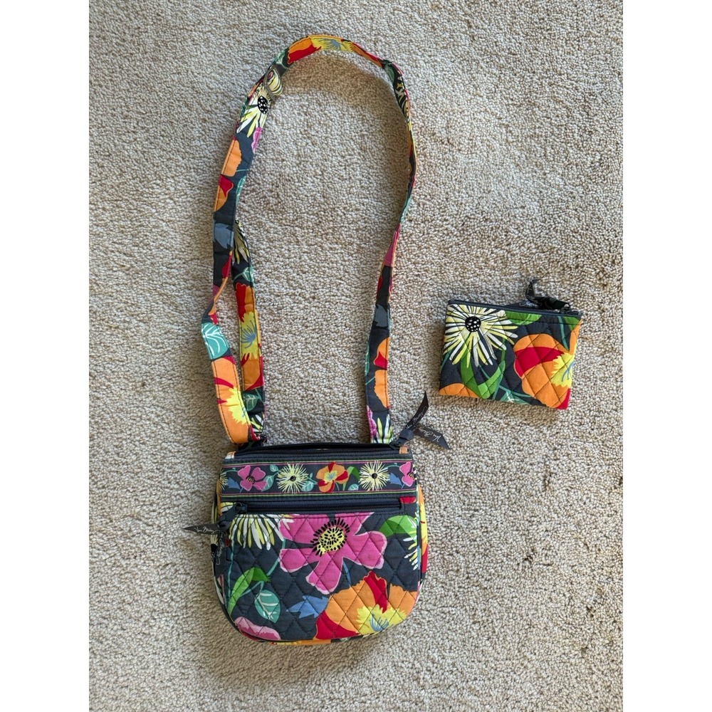 Vera Bradley Little Hipster Crossbody Front Flap With‎ Matching Wallet Card Case